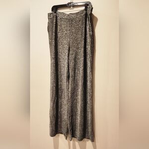 Grey metallic wide leg pants
